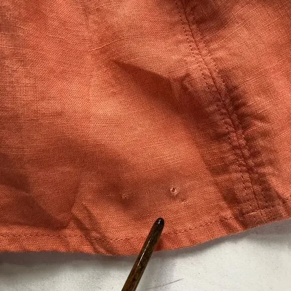 J Jill womens 8 peach orange short cap sleeve maxi linen dress minimalist travel - Picture 10 of 11